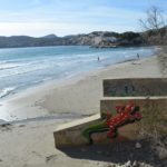 Strand in Paguera mit Spraykunst